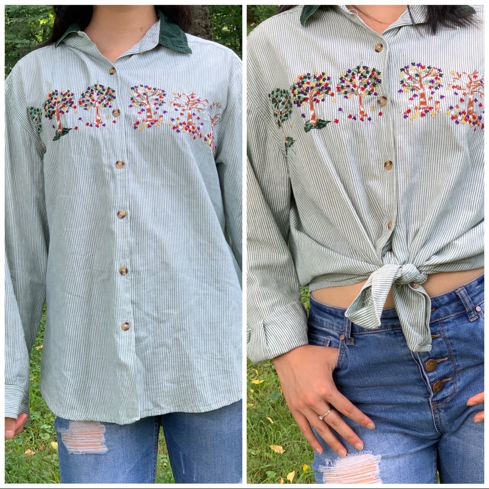 Autumn Vibe Cotton Stripes Button Down Shirt
